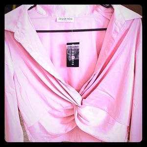 Fashion Nova Pink satin twist top